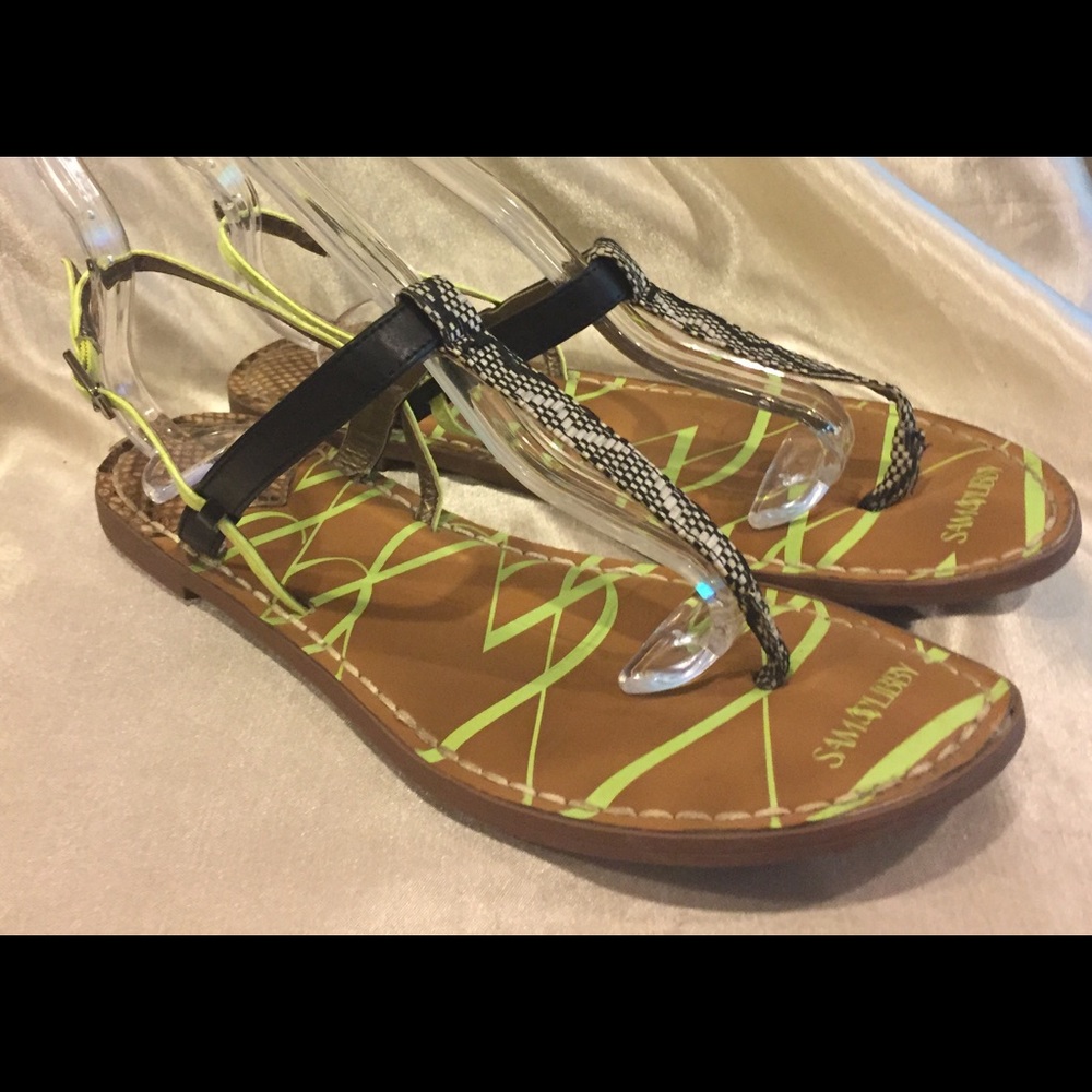 Sam and Libby Snakeskin Print Thong sandals 10 - Picture 3 of 7