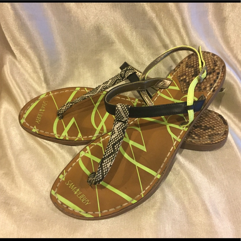 Sam and Libby Snakeskin Print Thong sandals 10 - Picture 7 of 7