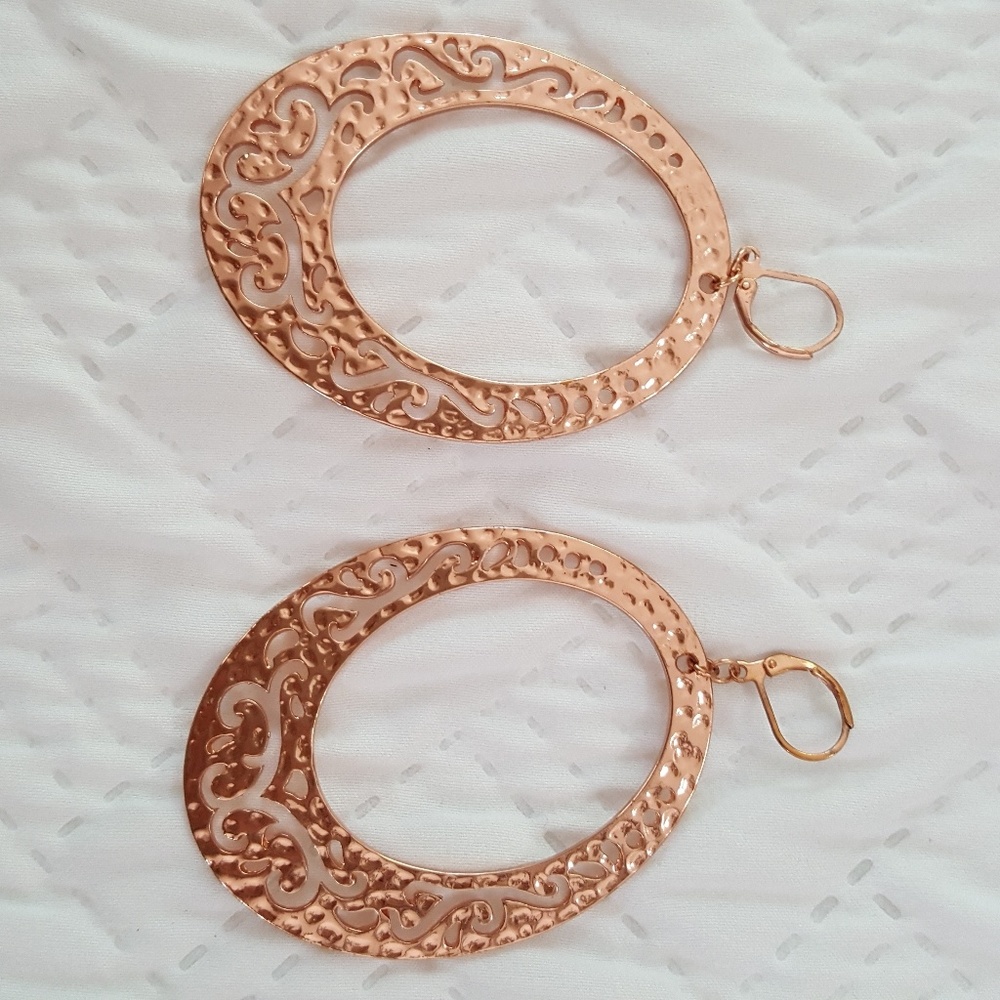 Rose Gold Oval Earrings
