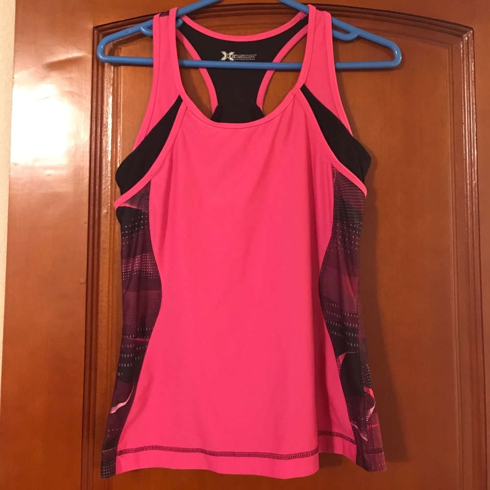 Pink/Black Lined Workout Tank