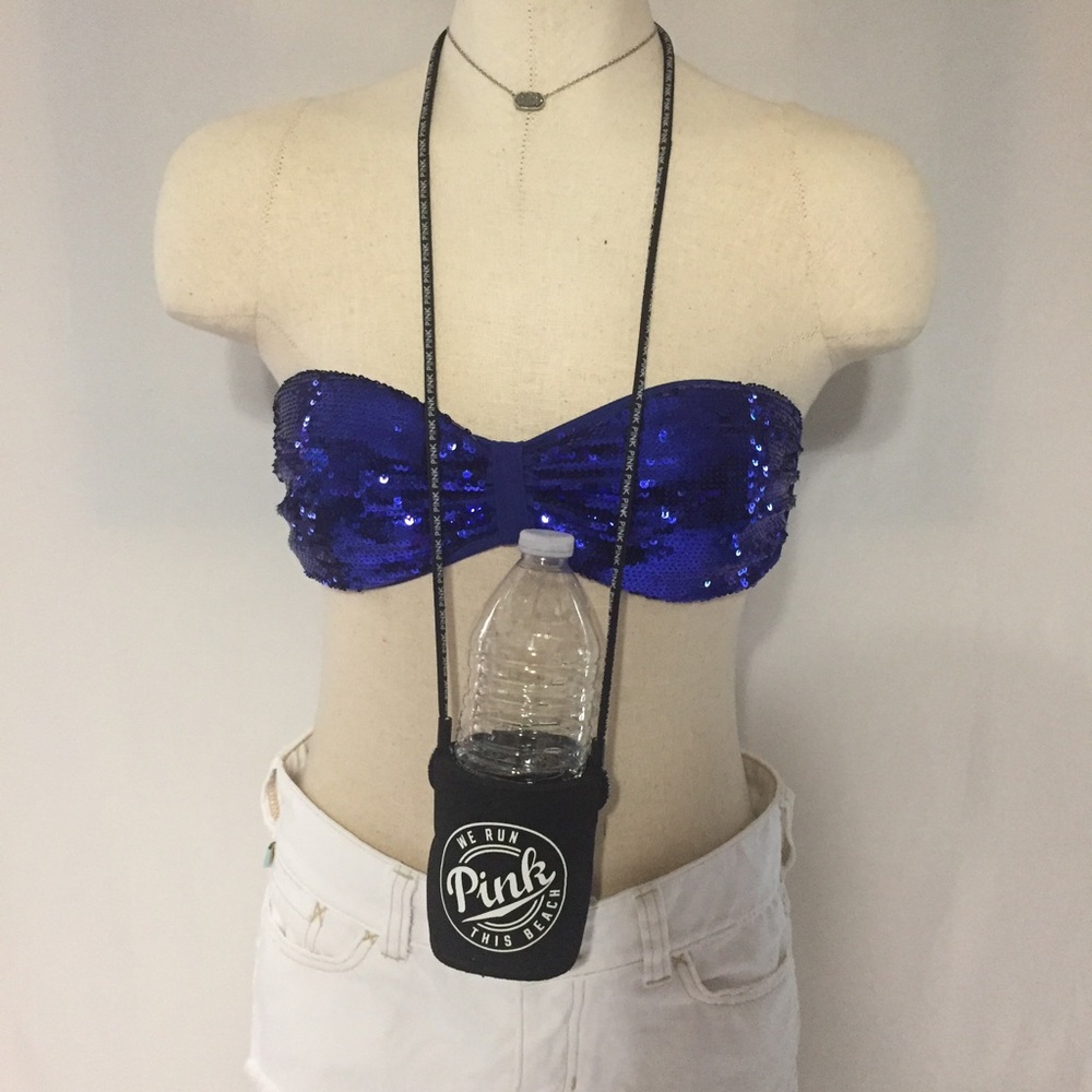 Pink Victoria's Secret Koozie with strap