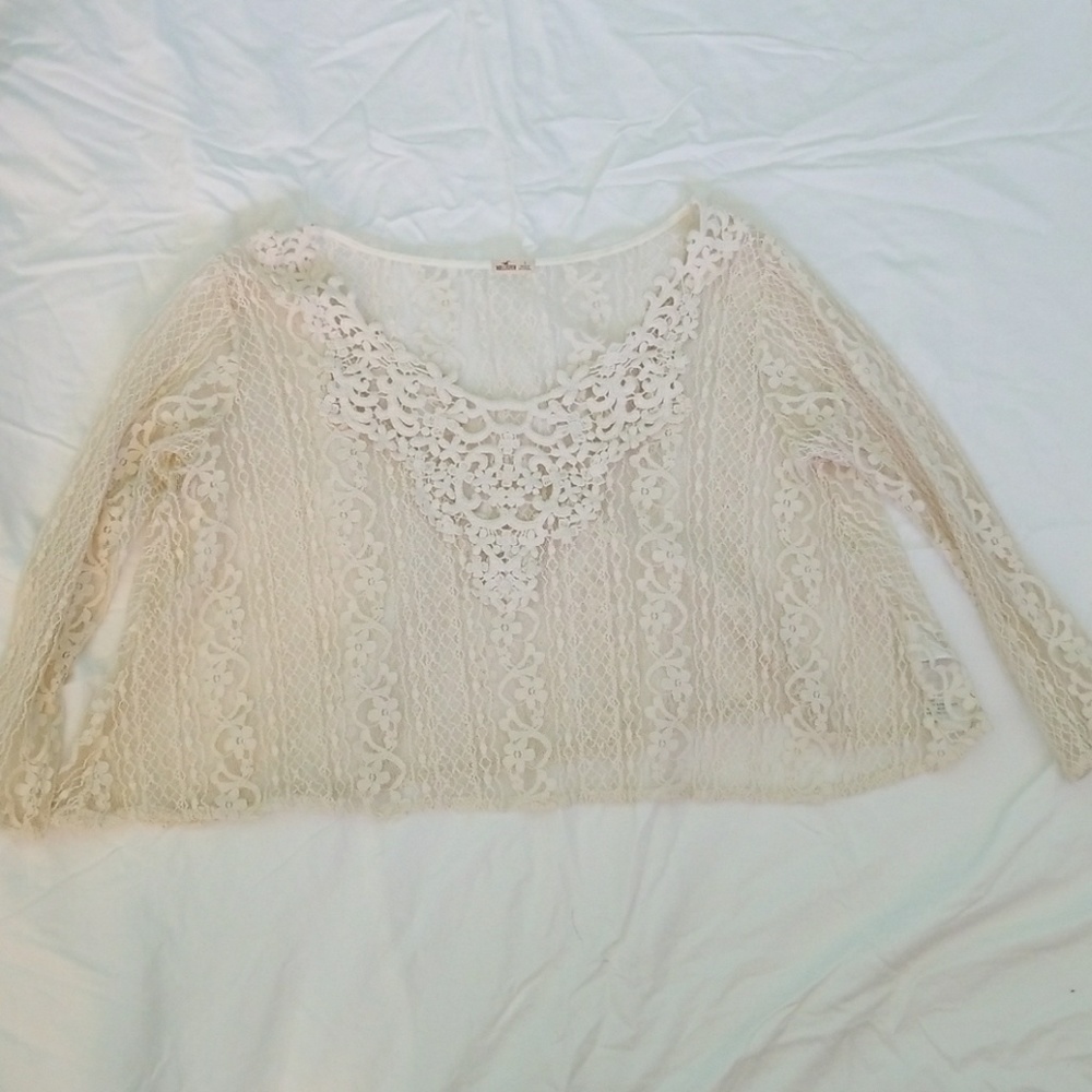HOLLISTER Lace Beige Crop Top