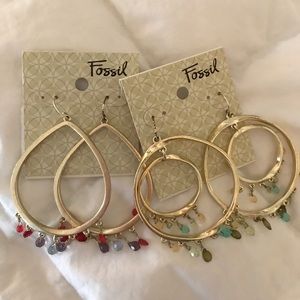 2 pairs of fossil earrings