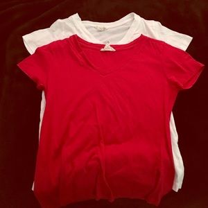Two Forever 21 v-neck shirts