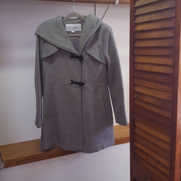 Jessica Simpson Jackets & Blazers - Jessica Simpson Braided Wool Duffle Coat with Hood