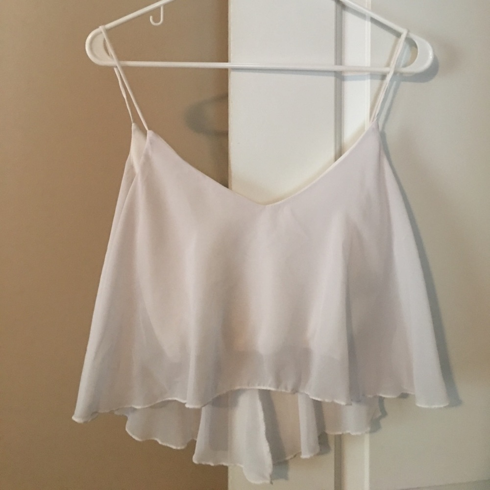 Flowy white crop top