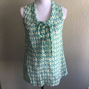 Green & Lime Green Printed Top