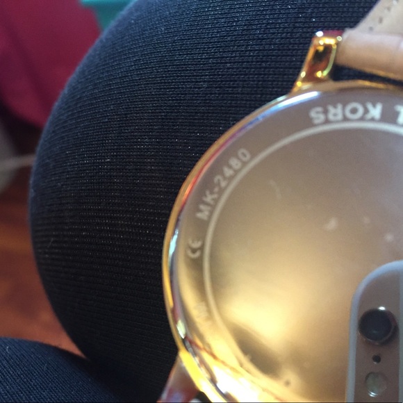 Michael kors light pink &gold glitz watch leather main image 4