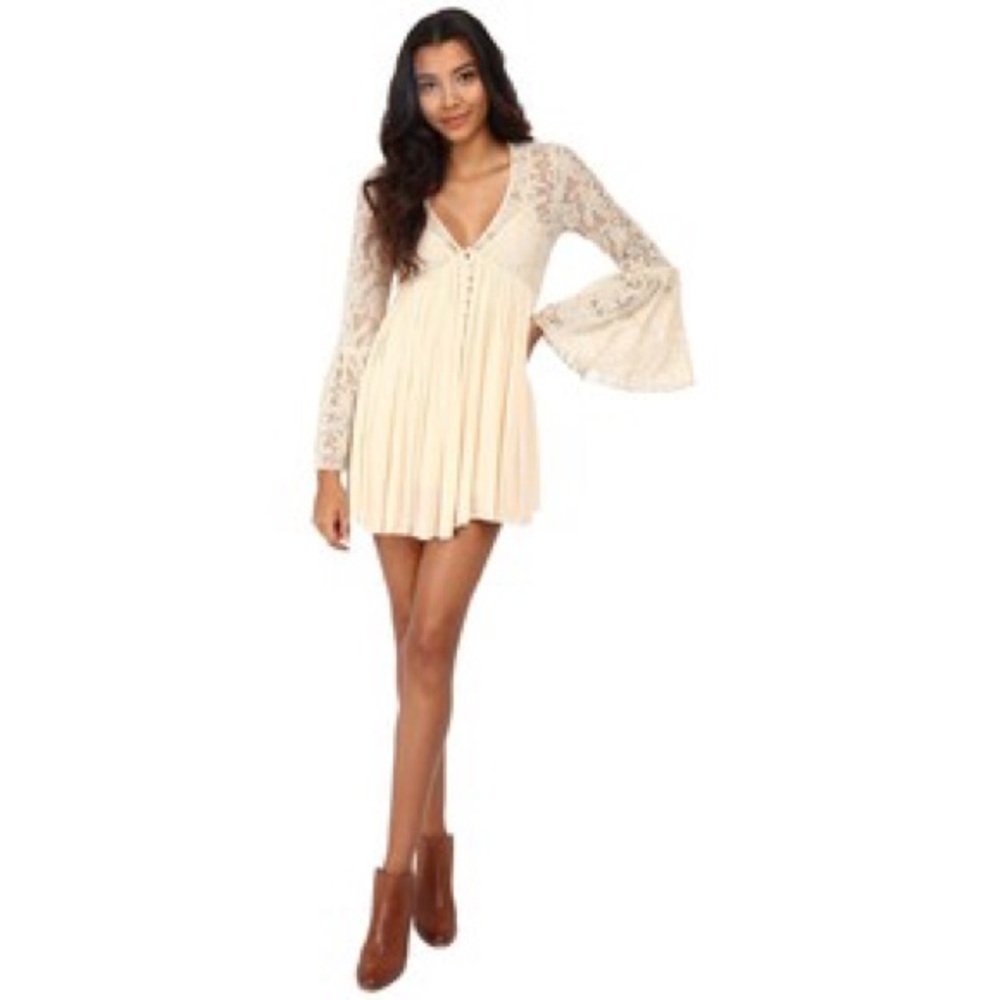 Free People White Boho Lace Dress NWOT