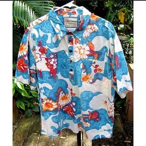 RuffHewn Hawaiian pattern button up shirt Size XL