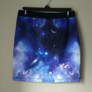 Modcloth Galaxy Print Mini Skirt