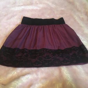 dark purple skirt with lace