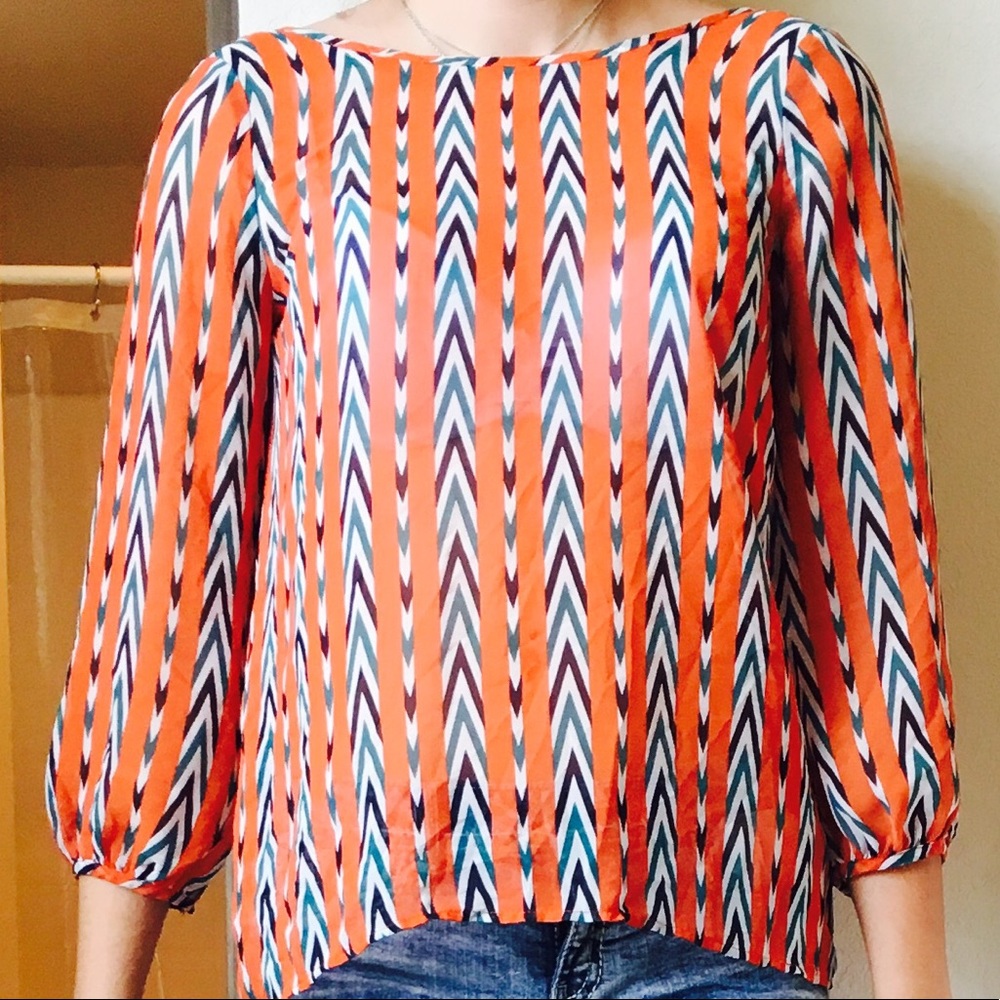 Orange boutique blouse