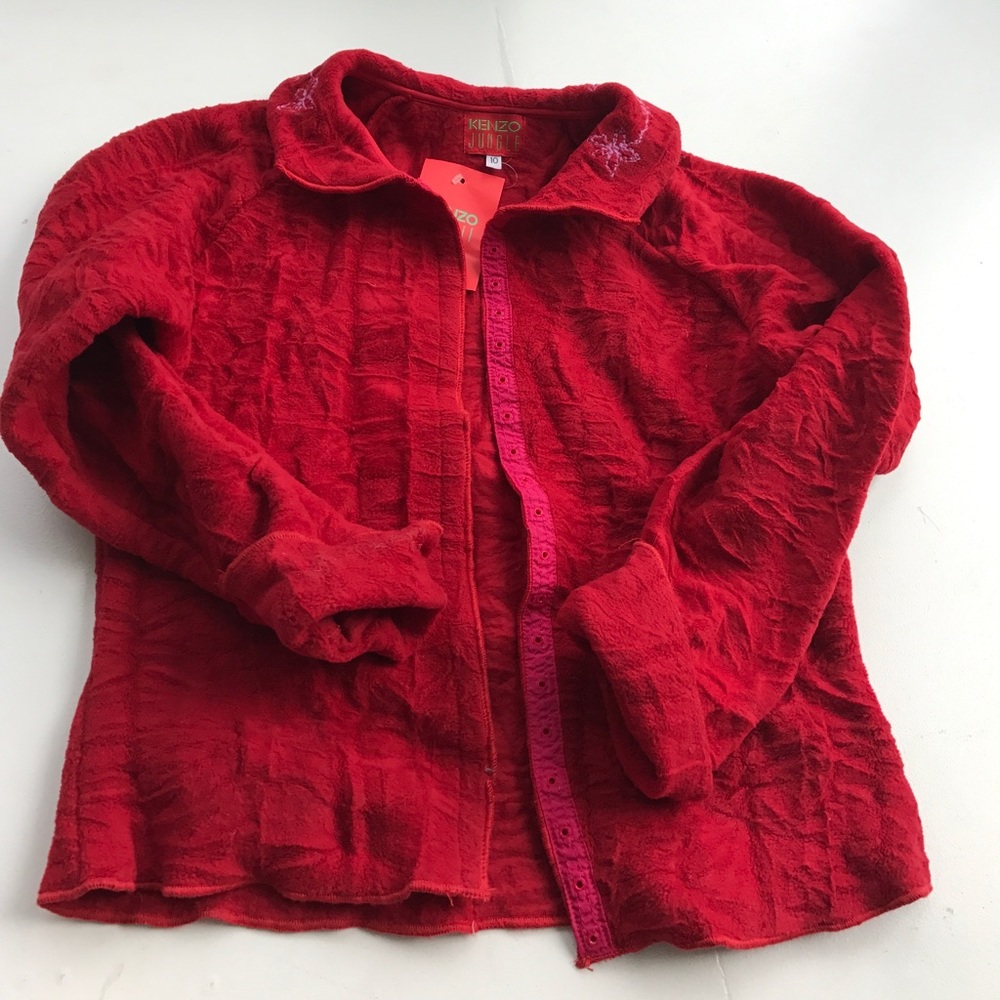 Kenzo Jungle Red Velour Jacket, Girls size 10