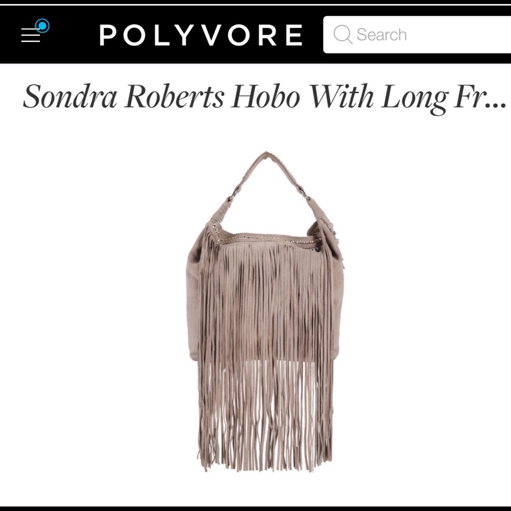 💯authentic Sondra Roberts suede long fringe hobo