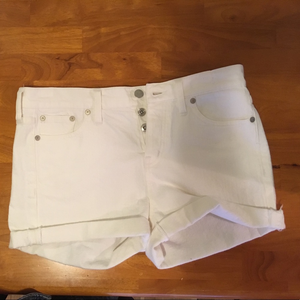 Madewell white denim shorts