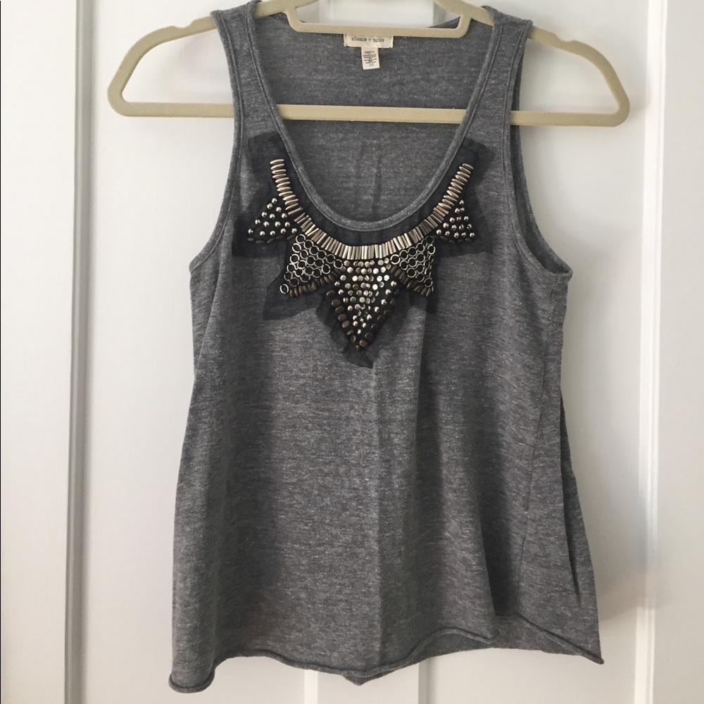 Grey embellished tank