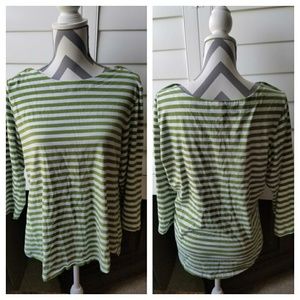 Chelsea & Theodore Olive & White Striped Top