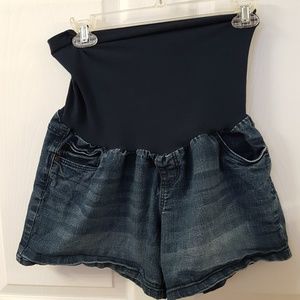 XL Maternity Full Panel Jean Shorts