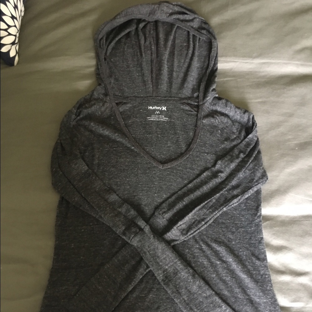 Charcoal Hurley Hooded long sleeve tee