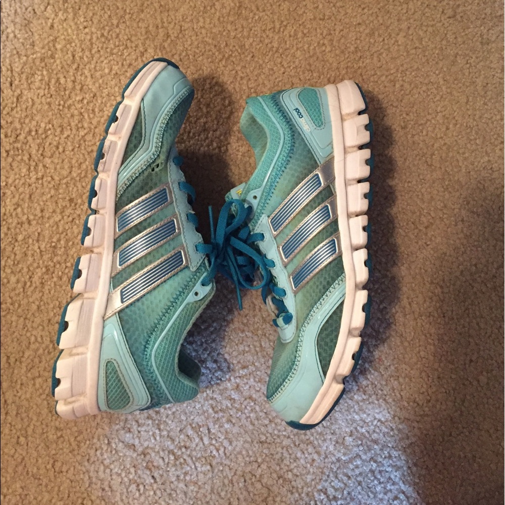 Adidas blue running shoes