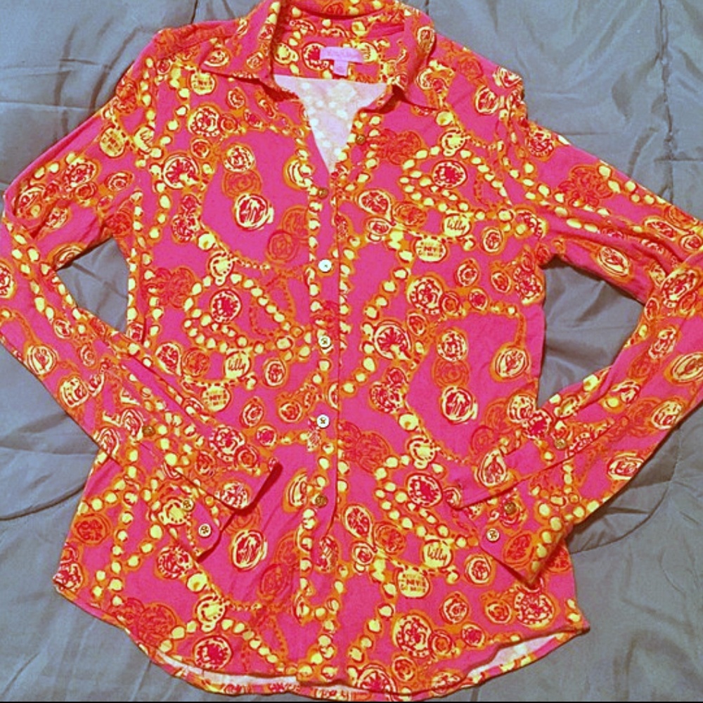 Lilly Pulitzer Long Sleeved Button Down Shirt