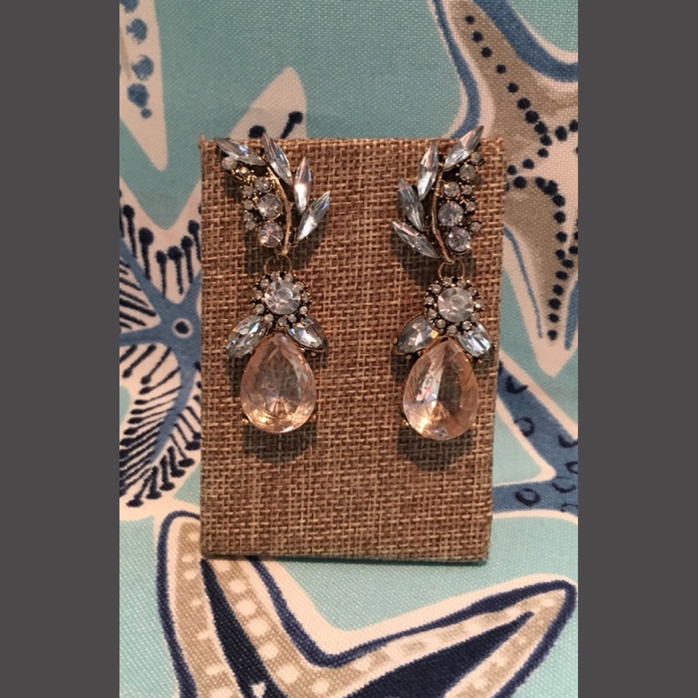 Boutique | Large Rhinestone Statement Earrings - Picture 2 of 3