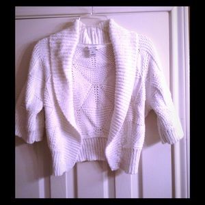 WHBM White Chunky Cardigan Sweater