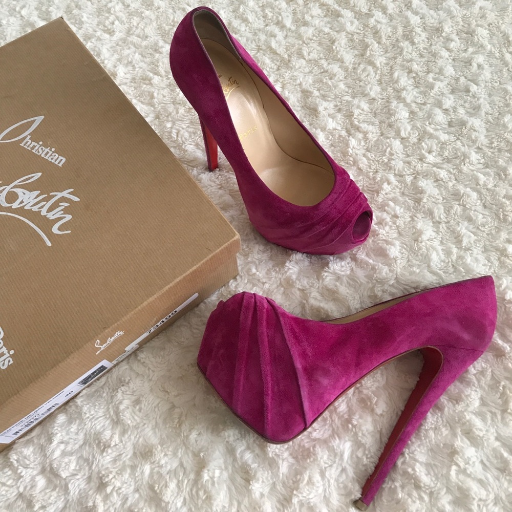 Auth. Louboutin Drapesse 160 Veau Velours