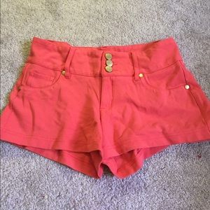 Salmon high-waited mini- short