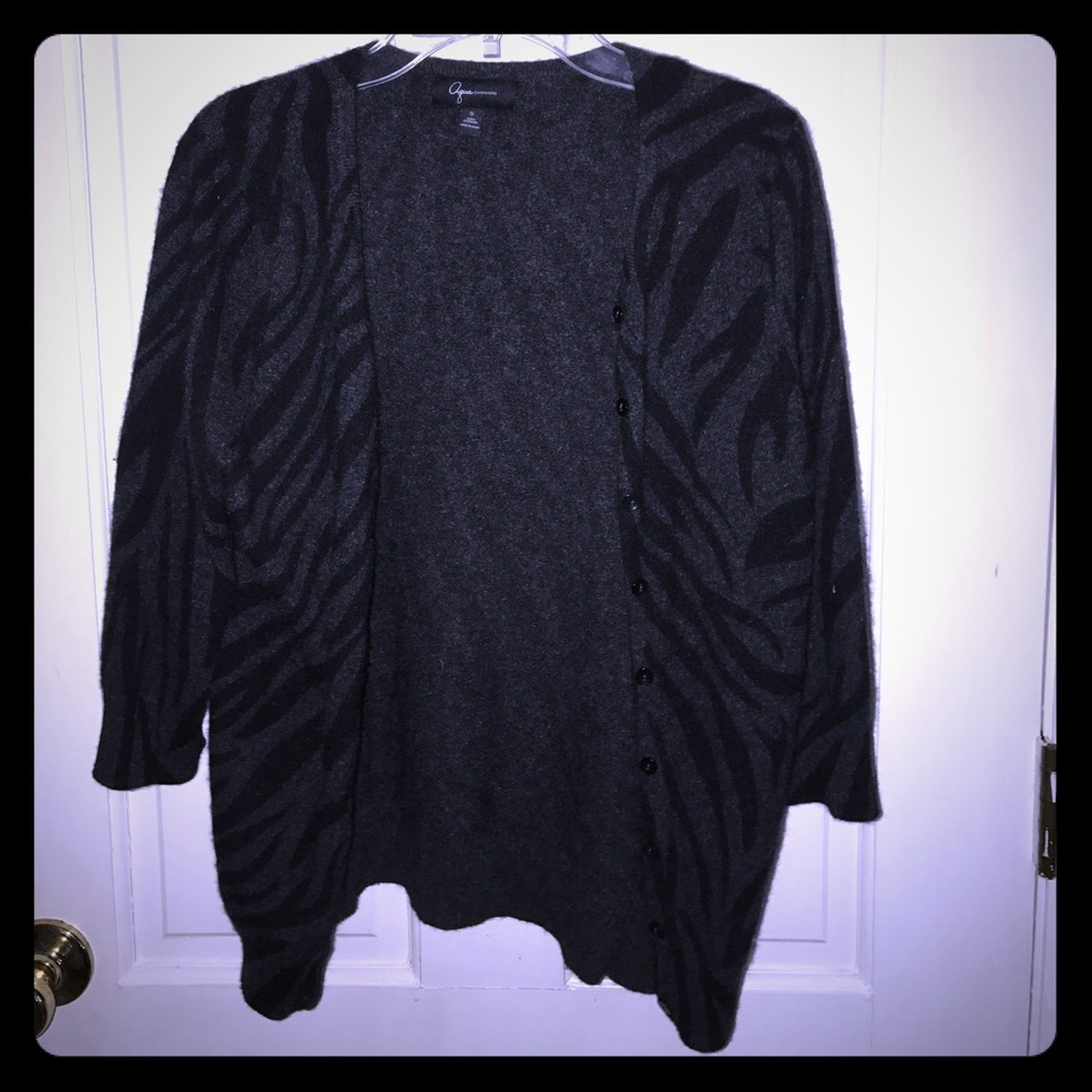 AQUA Cashmere zebra cardigan