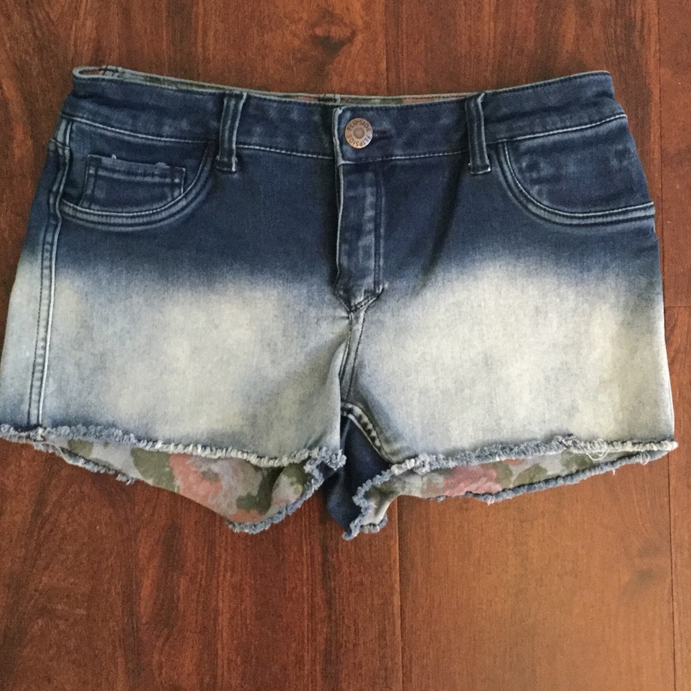 Reversible two in one shorts ombré and floral