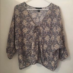 Floral print front-tie top, Forever 21