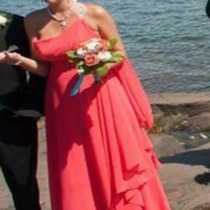 One ShoulderStrapped Grecian Bridesmaid/Prom Dress