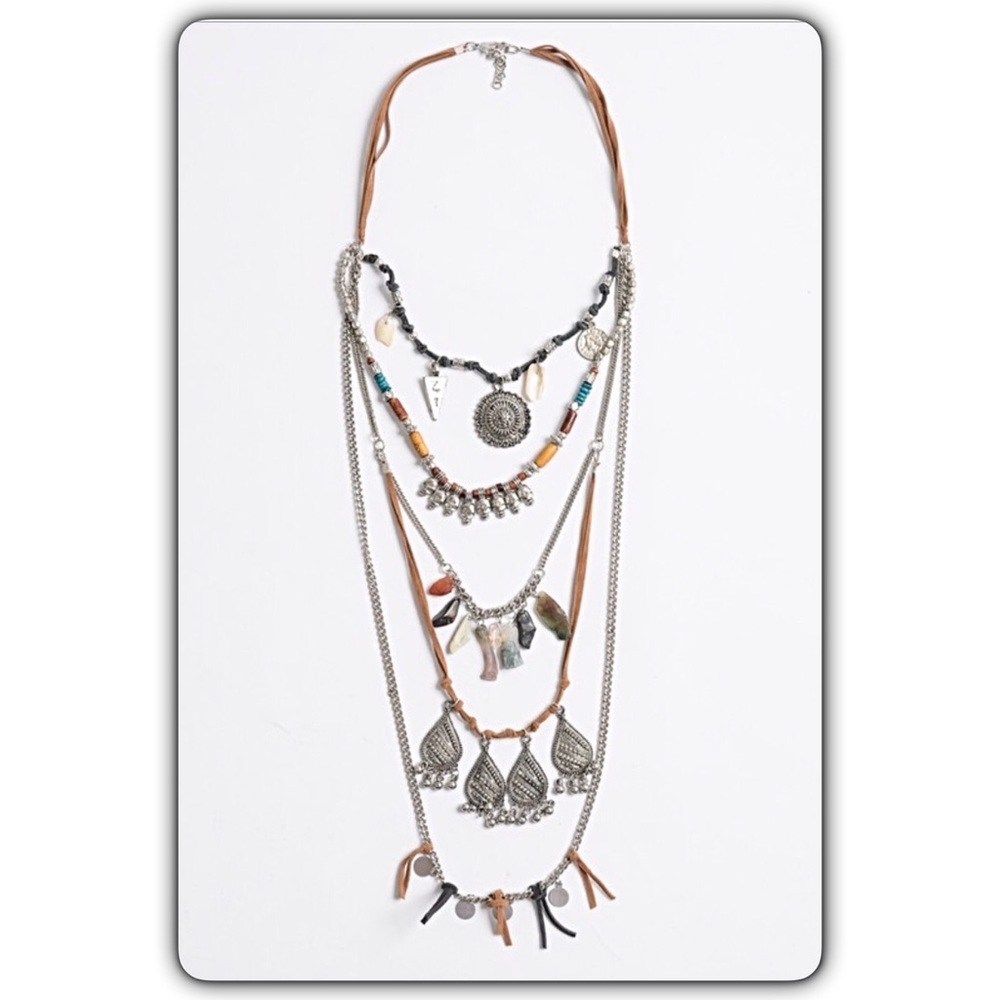 ‼️SALE Boho Festival Layered Statement Necklace - Picture 6 of 8