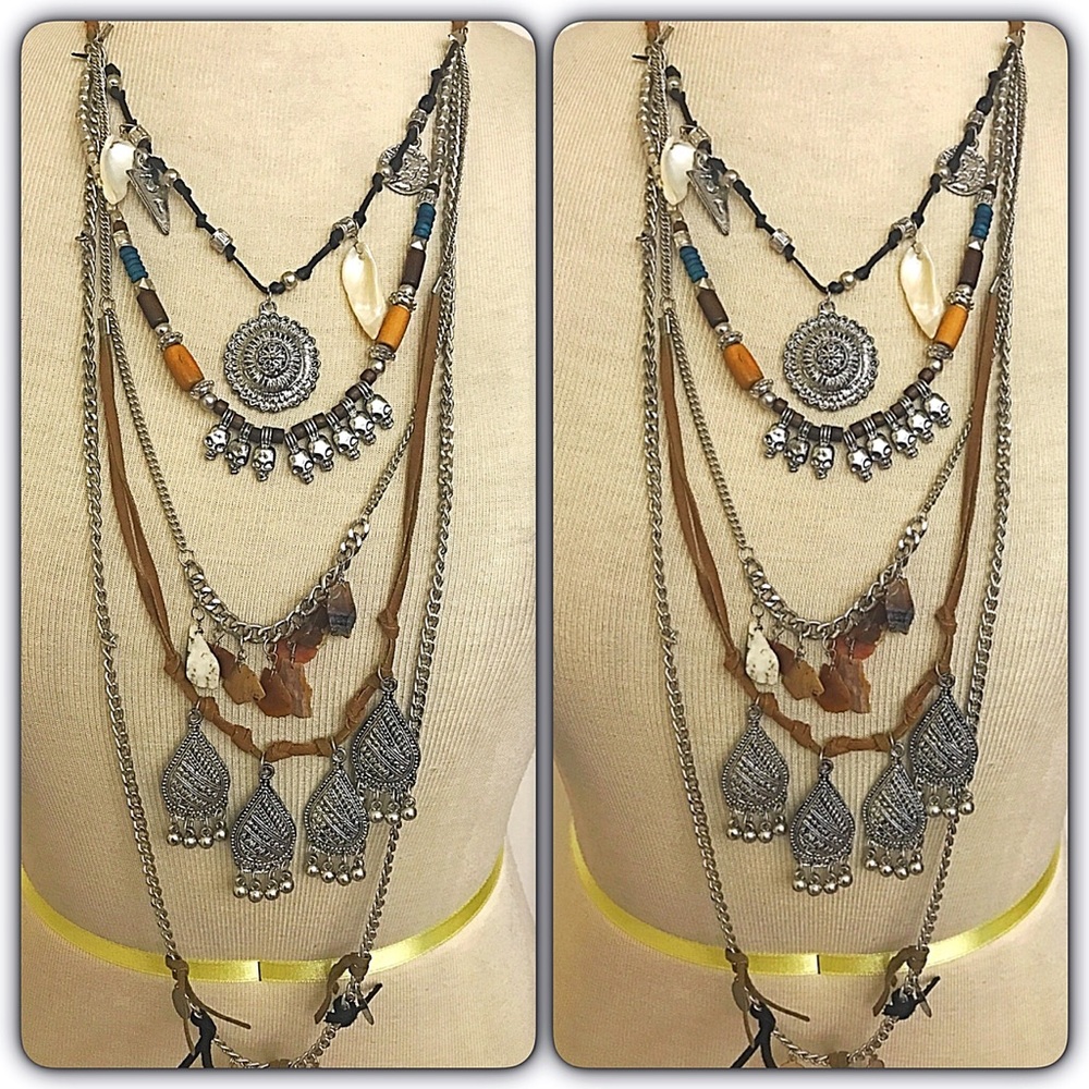 ‼️SALE Boho Festival Layered Statement Necklace - Picture 8 of 8