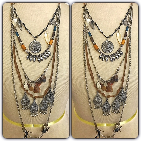 ‼️SALE Boho Festival Layered Statement Necklace - Picture 8 of 8