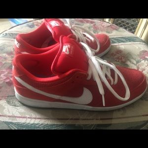 Nike SBs Red and White size 13