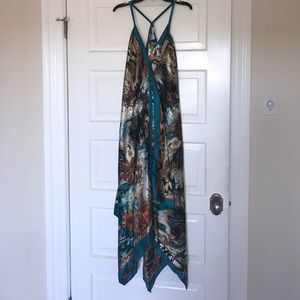 NWT Womens Maxi High-low Halter Handkerchief Long Dress Beach Party