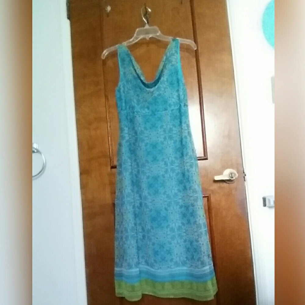 Blue and Green Floral Spring Dress