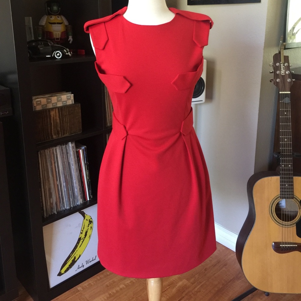 Red Epaulet Dress