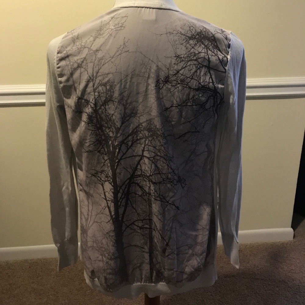 H&M gray tree cardigan