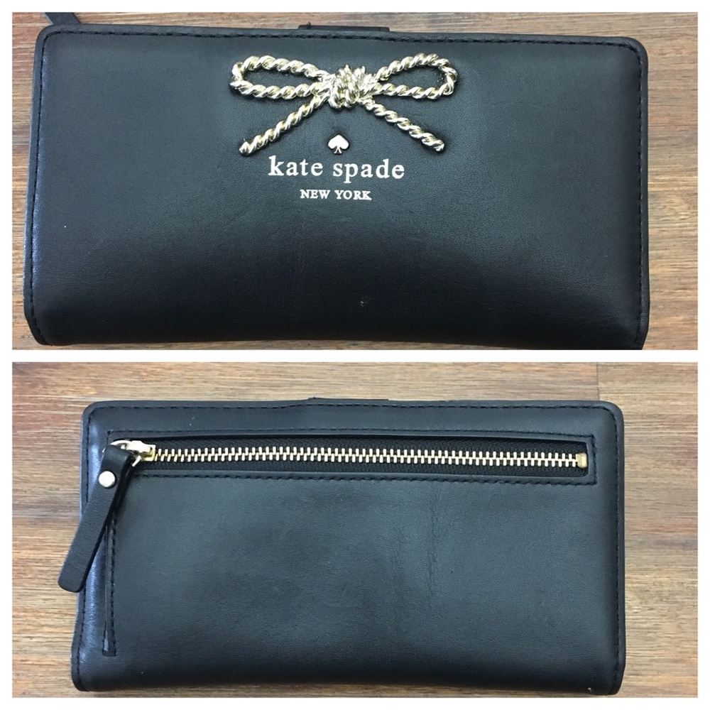 SOLD! Kate spade bow wallet black