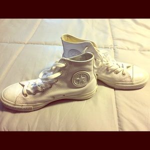 Leather Converse all star high tops