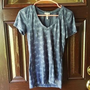 Bicycle Pattern V-Neck