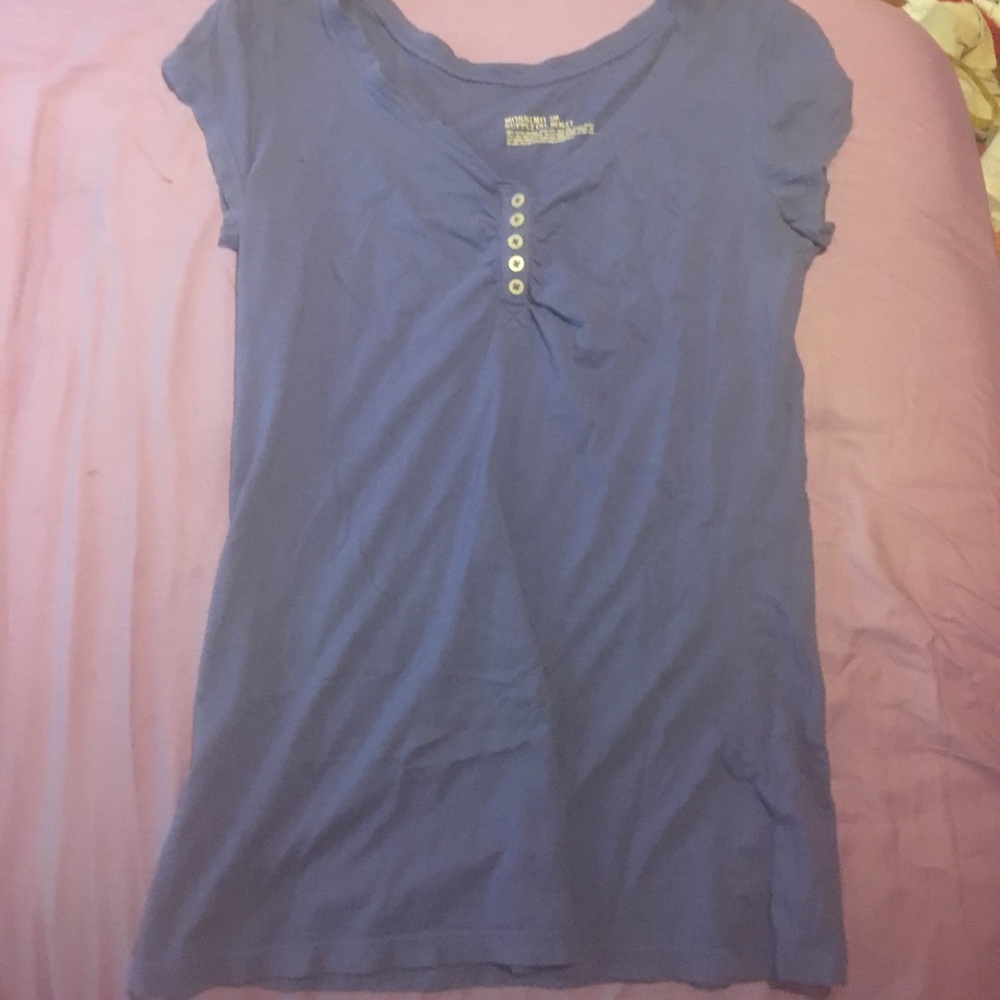 Purple Partially Button Down Top