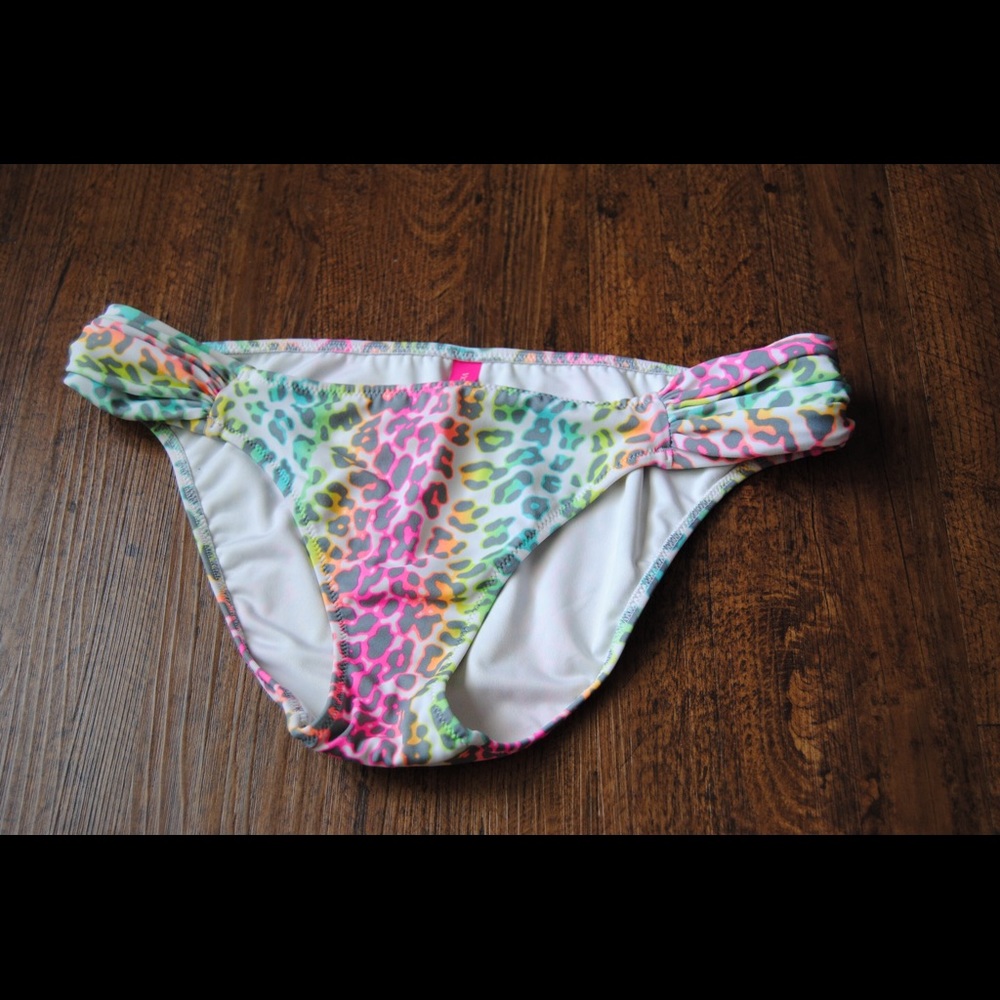 Victoria's Secret Swim Bottoms Rainbow Animal Sz M