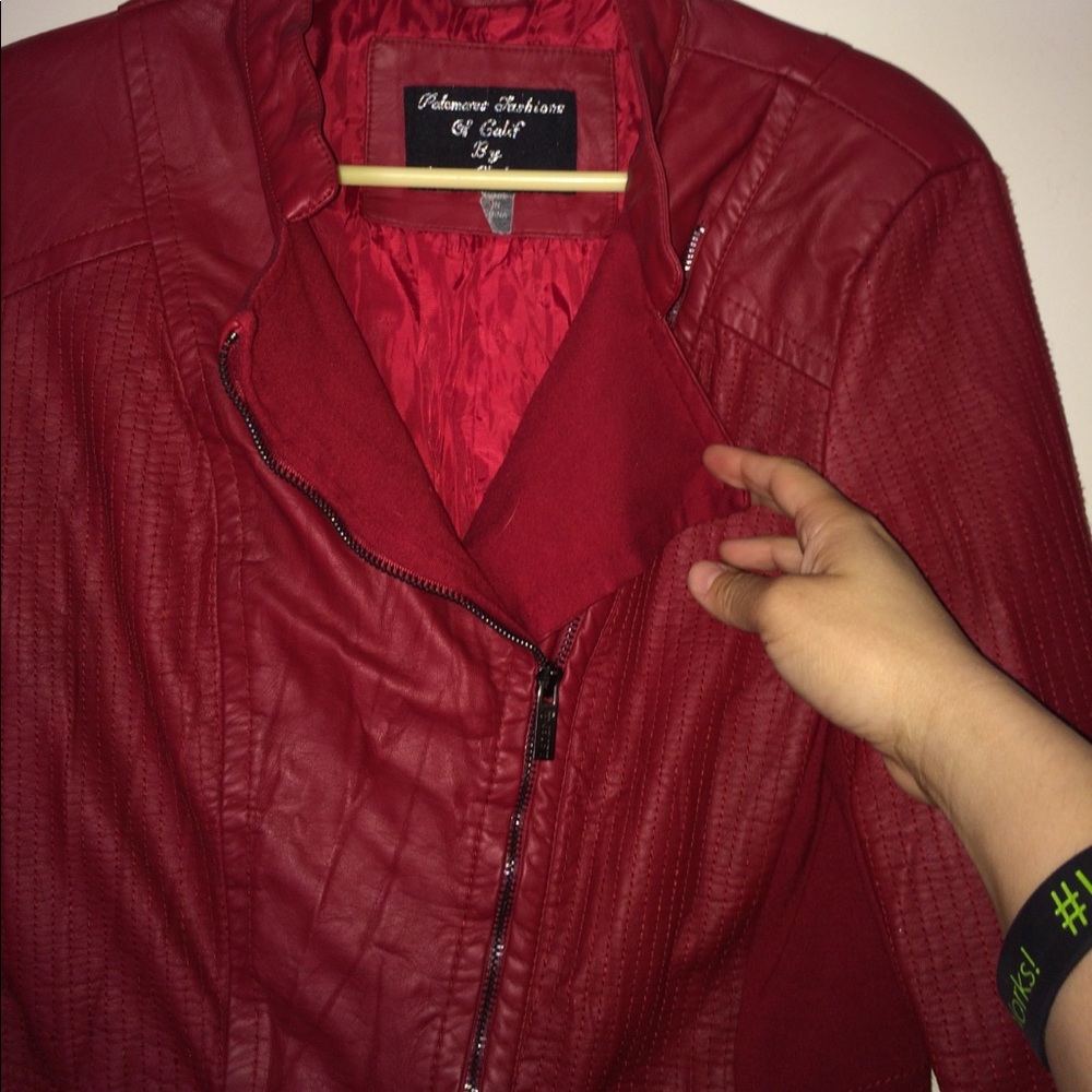 Red Jacket Side Zipper - Picture 3 of 5
