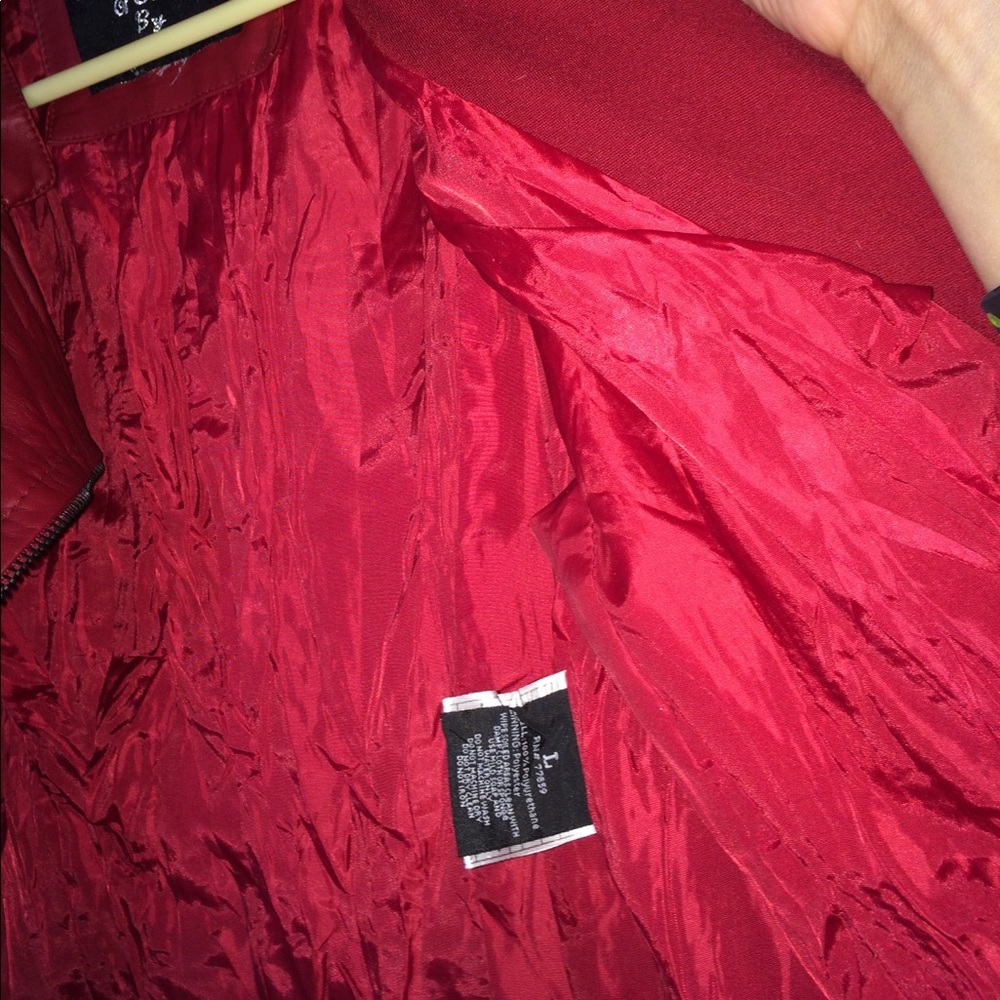 Red Jacket Side Zipper - Picture 5 of 5