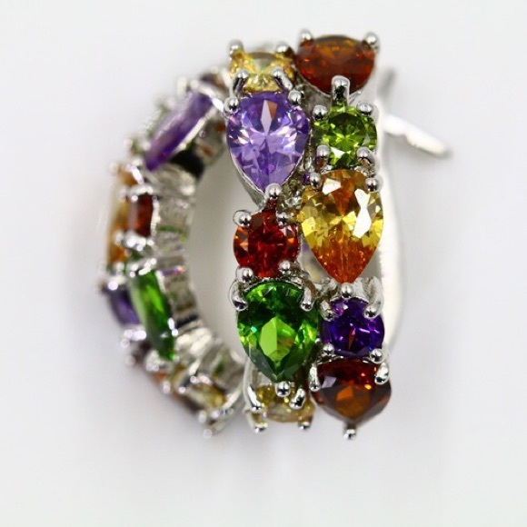 💥💥💥Multi color Zircon, platinum pltd Earring - Picture 2 of 3